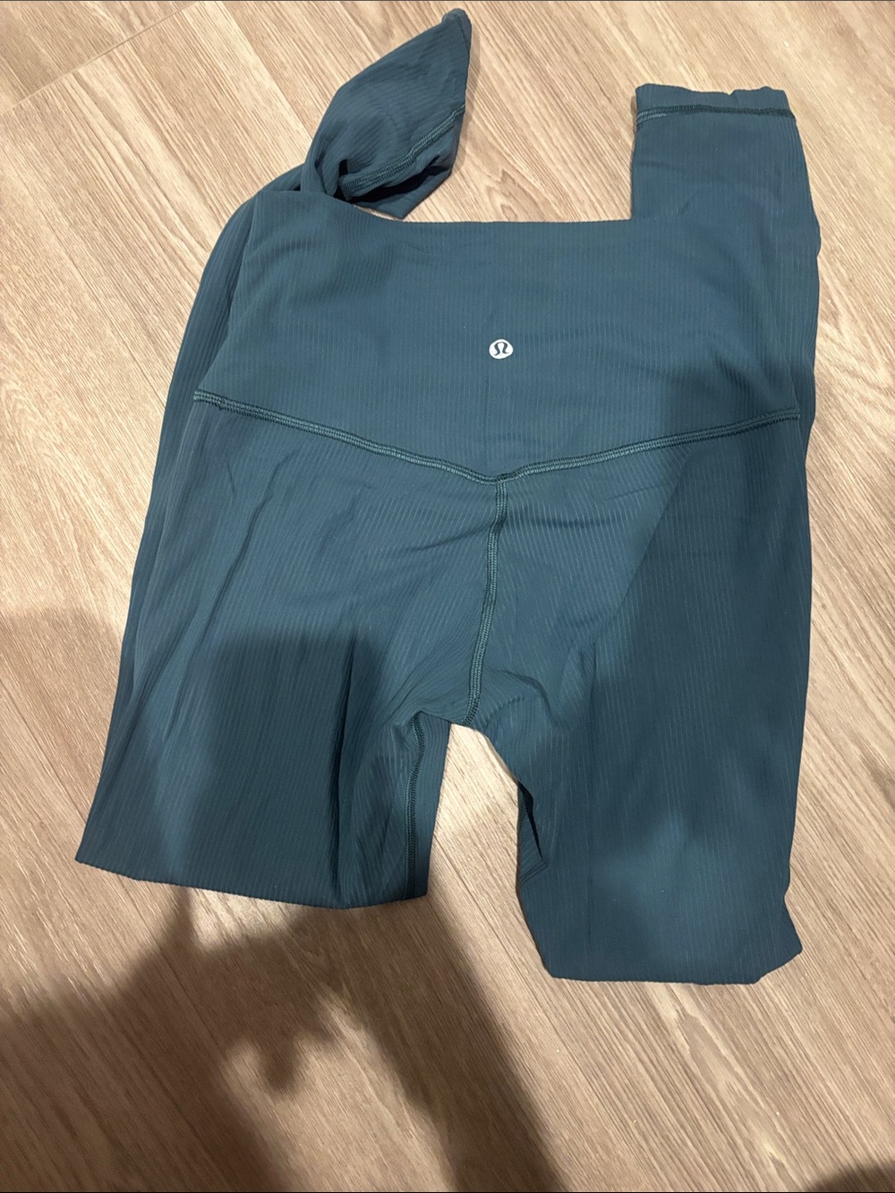 lululemon athletica Kids Ribbed High-Waist Bike Shorts in Teal Green